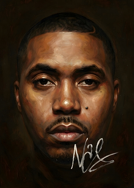 Nas Portrait Oil Painting