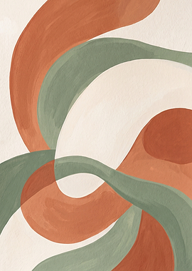 Abstract Earthy Tones Swirl Art