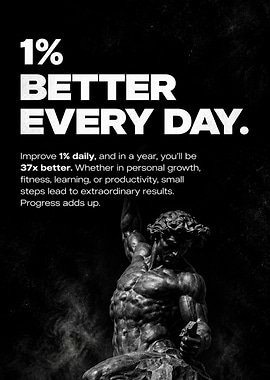 1% Better Every Day Motivational Poster