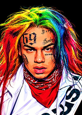 6ix9ine Portrait Pop Art Illustration