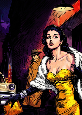 Noir Mystery Comic Book Scene