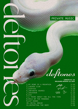 Deftones Private Music Album Poster