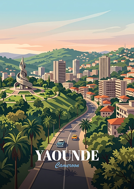 Yaounde Cameroon Travel Poster