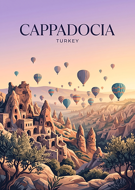 Cappadocia Turkey Travel Poster