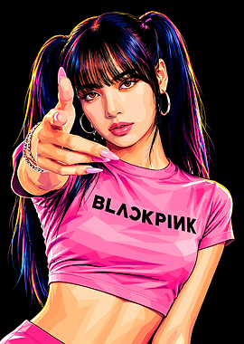 Lisa Blackpink Pop Art Portrait