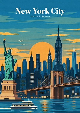 New York City Travel Poster