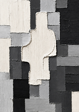 Abstract Monochrome Impasto Texture Painting
