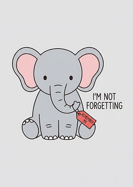 Cute Elephant With Remember Me Tag