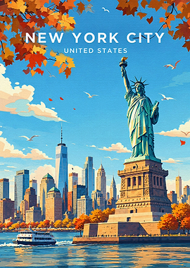 New York City Statue of Liberty Poster