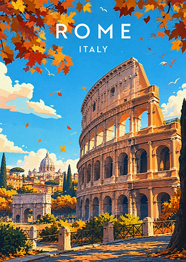 Rome Italy Colosseum Travel Poster