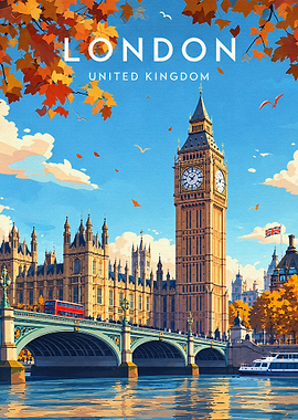 London Big Ben Travel Poster
