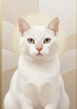 Elegant White Cat Portrait