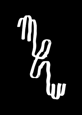 Abstract White Scribble on Black