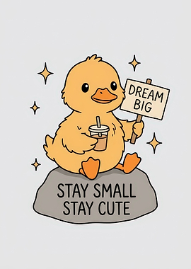Cute Duckling Dream Big Illustration