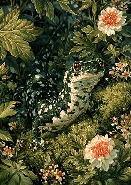 Spotted Salamander in Lush Garden