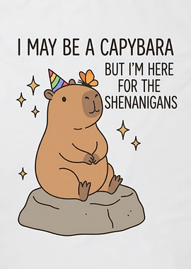 Cute Capybara Party Shenanigans Illustration