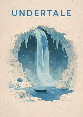 Undertale Waterfall Cave Poster
