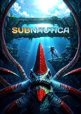 Subnautica Reaper Leviathan Game Poster