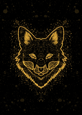 Golden Stippled Fox Portrait