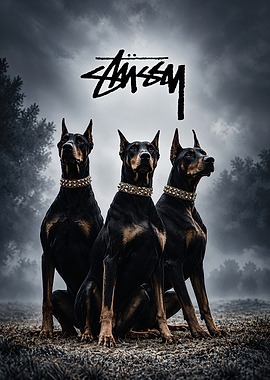 Stüssy Doberman Trio