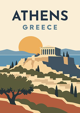 Athens Greece Travel Poster