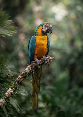 Blue and Gold Macaw Perched