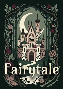 Sleeping Beauty Fairytale Castle Illustration