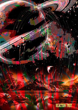 Abstract Cosmic Landscape with Text
