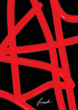Abstract Red Geometric Lines