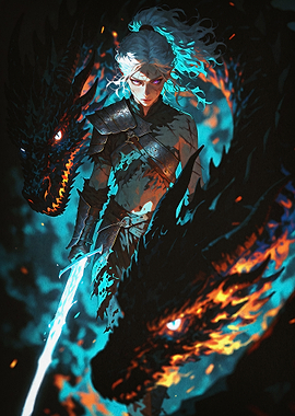 Dragon Knight Fantasy Warrior Art
