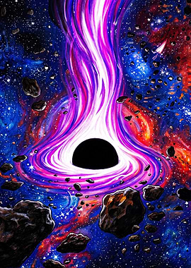 Vibrant Black Hole Cosmic Art