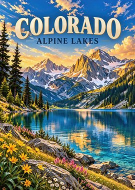 Colorado Alpine Lakes Travel Poster