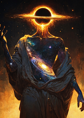 Black Hole God Cosmic Art Poster