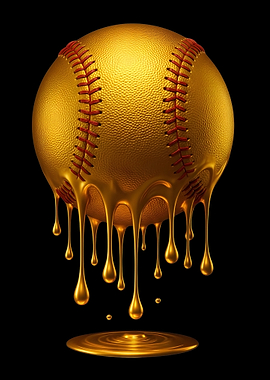 Golden Melting Softball Art