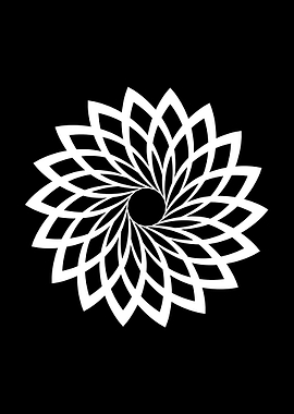 Geometric White Flower