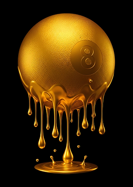 Golden Melting Eight Ball