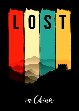 Lost in China Retro Graphic