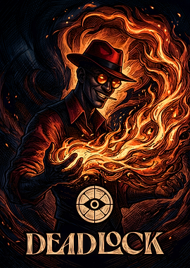 Deadlock Game Character Fire Illustration