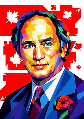 Pierre Elliott Trudeau Pop Art Portrait