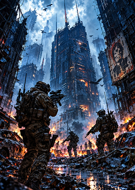 Soldiers in a Post-Apocalyptic City