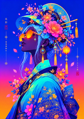 Neon Cyberpunk Geisha