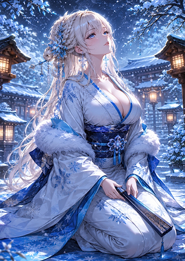 Snow Princess in Traditional Kimono