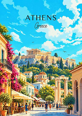 Athens Greece Travel Poster