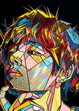 Abstract Stained Glass Portrait