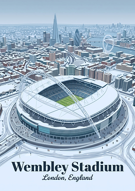 Wembley Stadium London Winter Poster