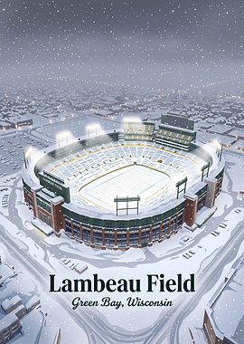Lambeau Field Winter Stadium Poster