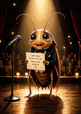 Cockroach Giving an Acceptance Speech
