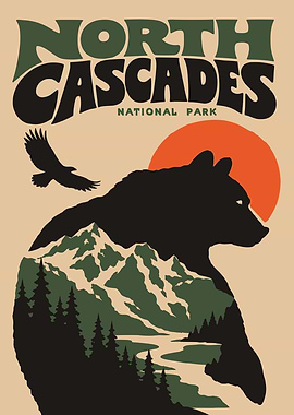 North Cascades National Park Vintage Poster