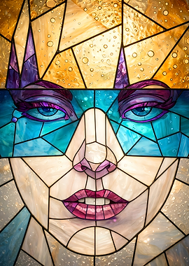 Stained Glass Portrait of a Woman