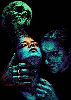 Surreal Dark Fantasy Skull Portrait